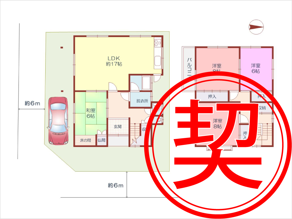 八幡市八幡小松間取り