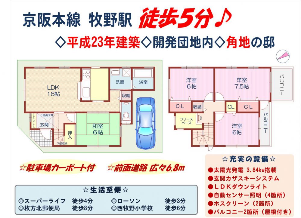 枚方市西牧野4丁目間取り