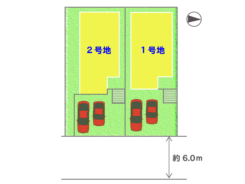 枚方市香里ケ丘6丁目全2区画 区画図