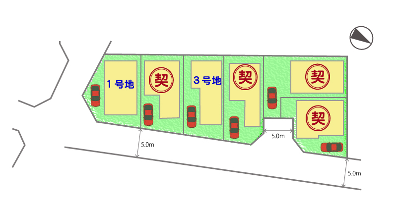 招提大谷2丁目 全6区画 区画図