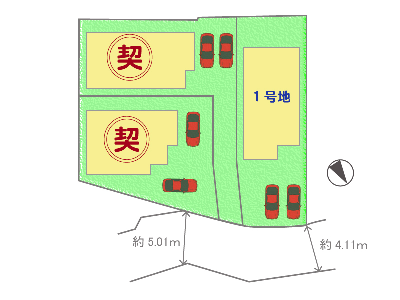 八幡市八幡科手~全3区画~区画図
