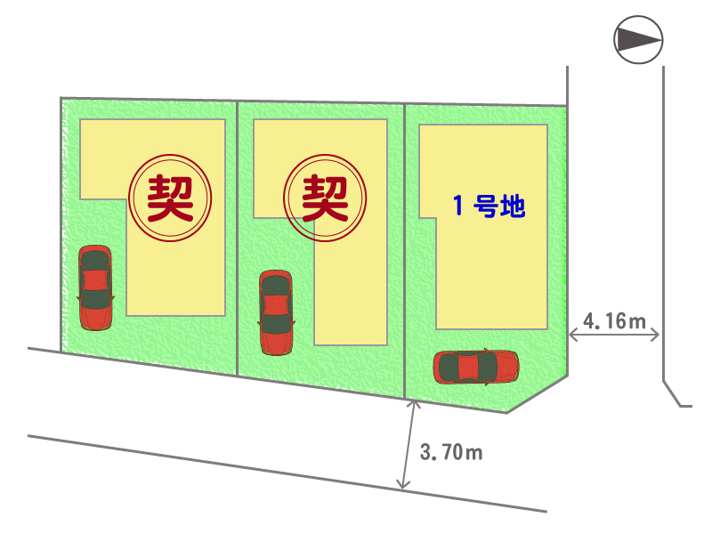 枚方市都丘町~全3区画~ 区画図