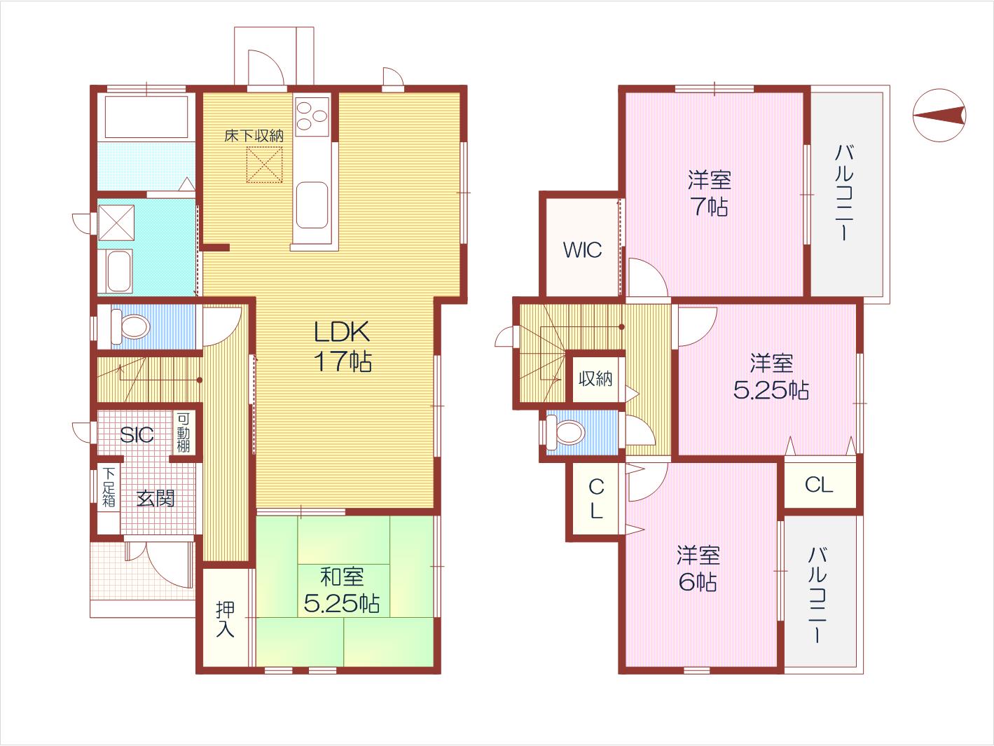 八幡市八幡山下~全3区画~1号地間取り