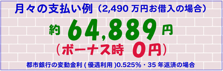 月々の支払い例