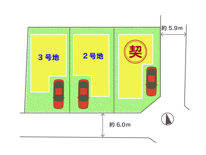 八幡市八幡柿木垣内~全3区画~区画図